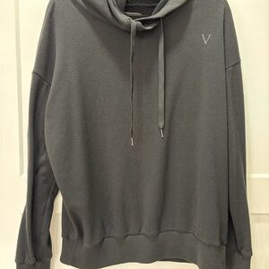 Victoria's Secret Cozy Black Knit Hooded Sweatshirt Size Large